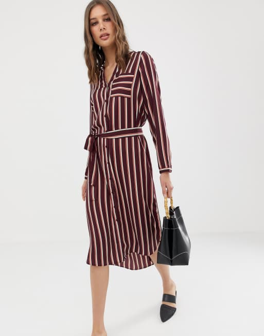 Vero Moda stripe midi shirt dress | ASOS