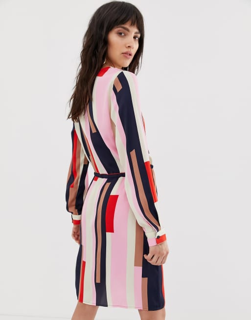 Vero Moda stripe shirt dress tie waist ASOS