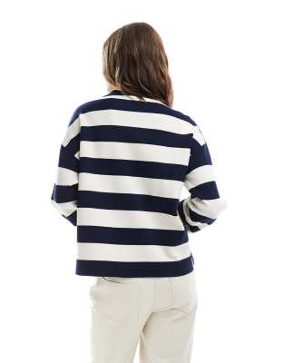 Vero Moda Structured Knit Oversized Sweater In Blue
