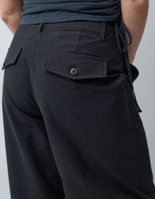 Vero Moda strukturerede barrel leg-skræddersyede bukser i sort, 5 af 5