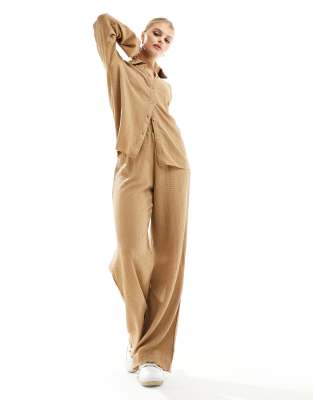 Vero Moda - Strukturierte Jersey-Hose in Beige, Kombiteil-Neutral