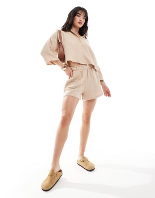 Vero Moda - Strukturierte Shorts in Beige, Kombiteil-Neutral