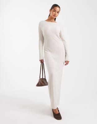 Vero Moda - Strukturiertes Jersey-Maxikleid in Weiß