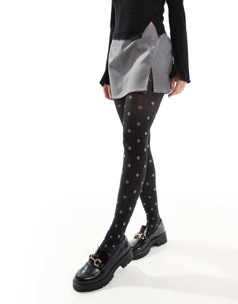 Vero Moda – Strumpfhose in Schwarz mit glitzerndem Punktmuster - view 1