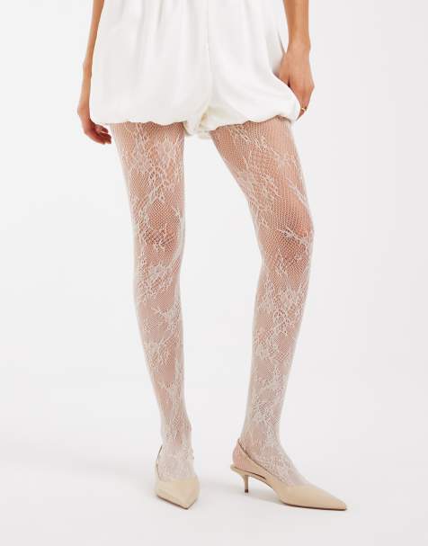Vero Moda Strumpfhose mit Spitzendetail in neutral - view 1