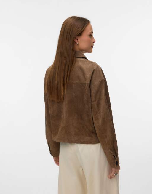 Vero Moda suède jack in chocoladebruin, 2 van 5