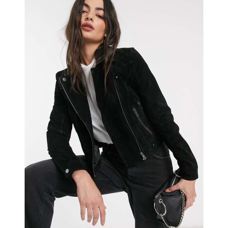 Vero Moda suede jacket in black ASOS