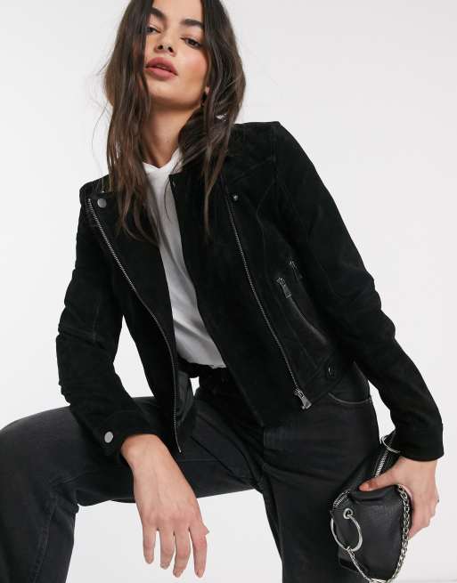 Vero Moda suede jacket in black ASOS