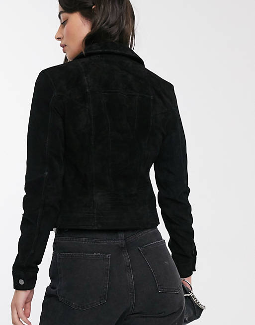  Vero Moda suede jacket in black 