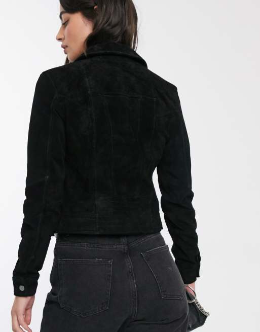 Vero Moda suede jacket in black ASOS