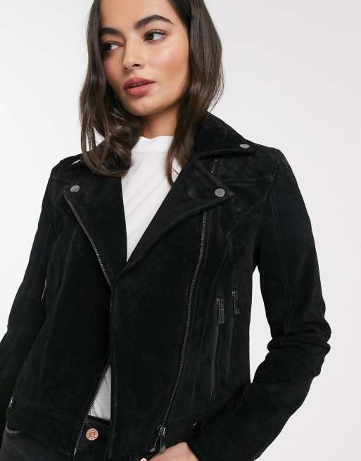 Black suede shop jacket women