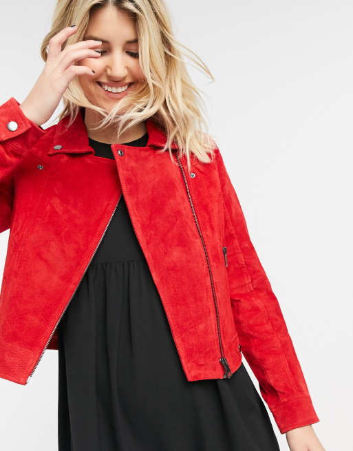 Vero Moda suede jacket red | ASOS