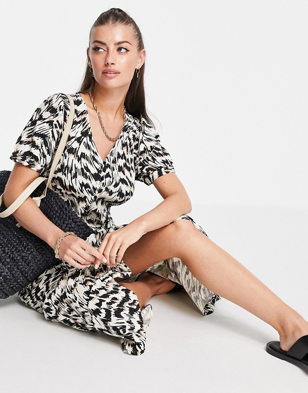  Wszystkie Rozmiary Vero Moda – Sukienka maxi z bawełny organicznej w abstrakcyjny wzÓr Wielokolorowy