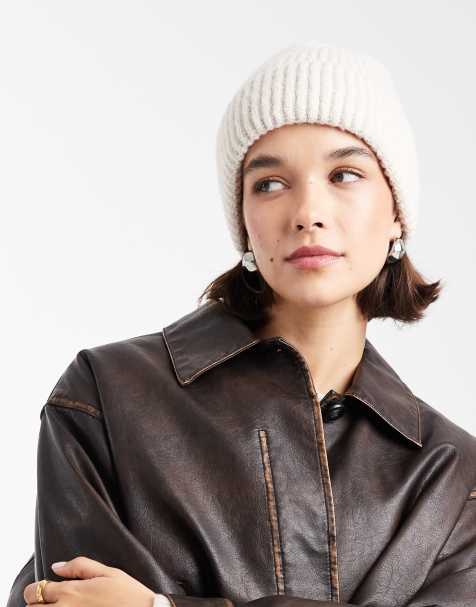 Vero Moda super soft ribbed beanie in cream - view 1