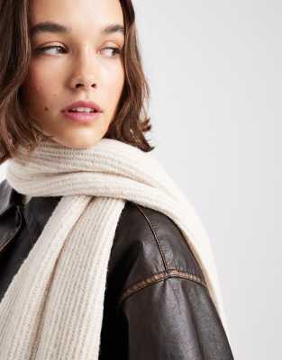 Vero Moda Super Soft Ribbed Scarf In White