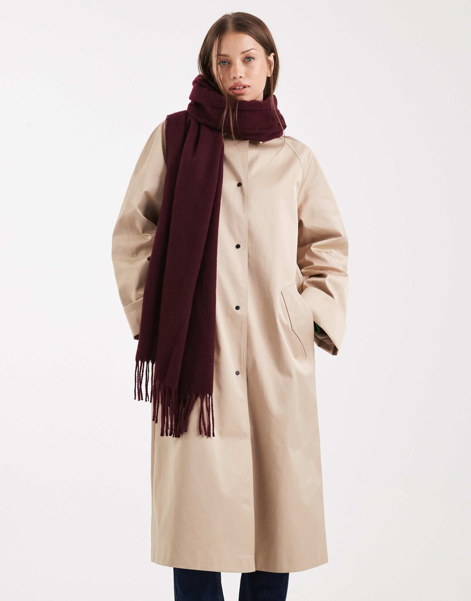 Очень мягкий шарф с кисточками Vero Moda бордового цвета