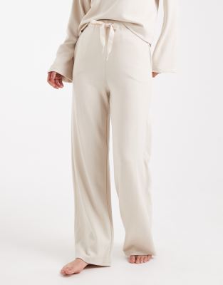 Vero Moda Super Soft Tie Waist Wide Leg Sweatpants In White