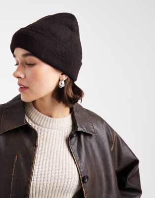 Vero Moda Super Soft Wool Mix Beanie In Black