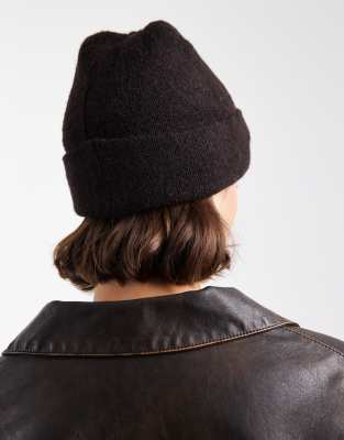 Vero Moda Super Soft Wool Mix Beanie In Black