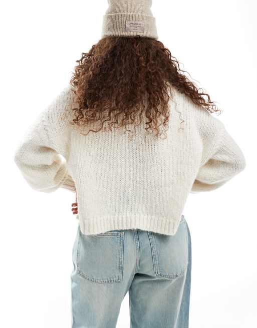 Vero Moda supersoft jumper with contrast stitching in white