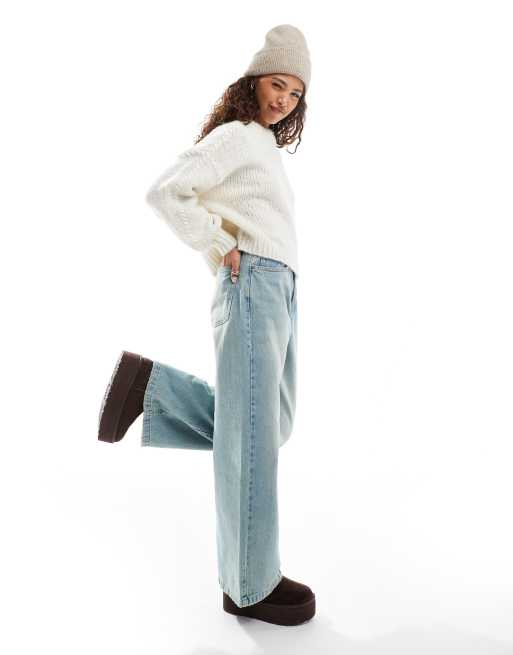 Vero Moda supersoft jumper with contrast stitching in white