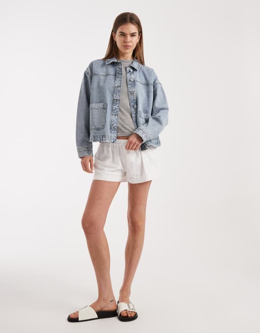 Vero Moda - Surchemise en jean avec poches avant - Bleu clair délavé, 3 de 4