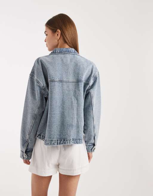 Vero Moda - Surchemise en jean avec poches avant - Bleu clair délavé, 4 de 4