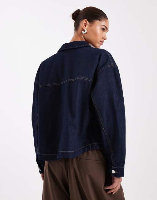 Vero Moda - Surchemise en jean avec poches avant - Bleu foncé brut, 4 de 4