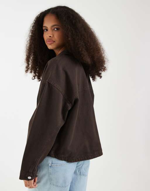 Vero Moda - Surchemise en jean avec poches sur le devant - Chocolat, 4 de 4