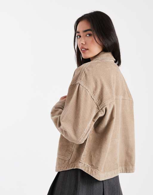Vero Moda - Surchemise en velours côtelé - Vison, 3 de 4