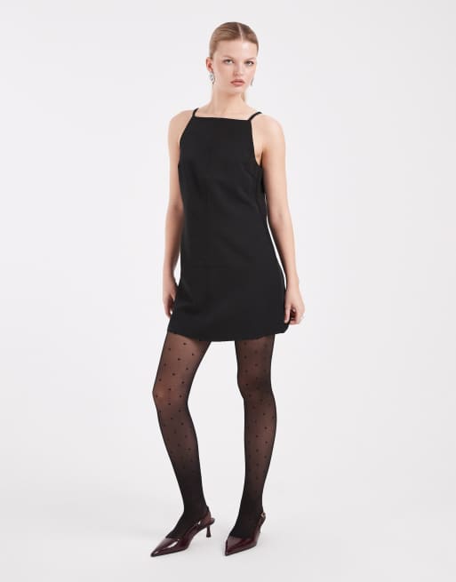 Vero Moda – Svart, figurnära miniklänning i racerstil med smala axelband, 3 av 4