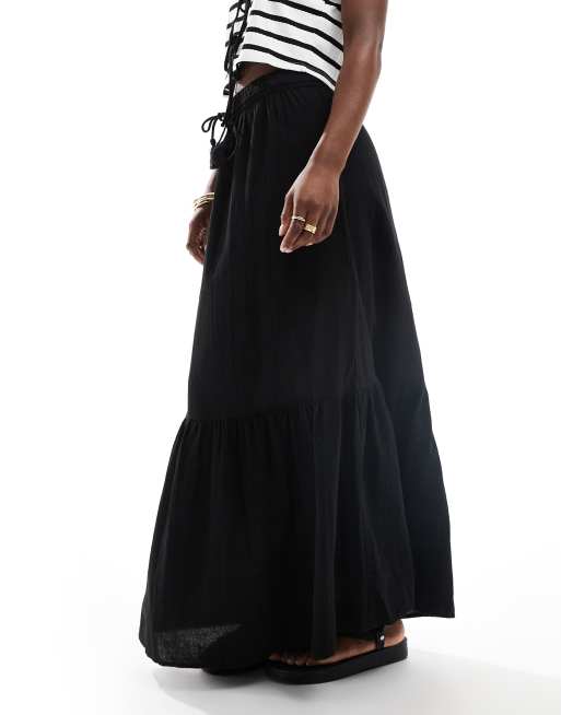 Vero Moda – Svart maxikjol i boho-stil, 5 av 5