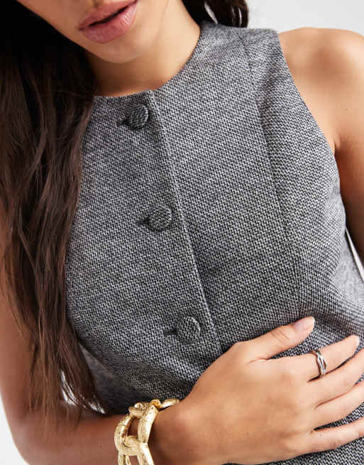 Vero Moda – Svart och vit, figursydd kostymväst, 3 av 4