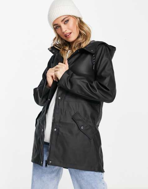 Vero Moda – Svart regnjacka med huva - view 1