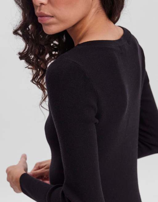 Vero Moda – Svart, stickad klänning, 3 av 6