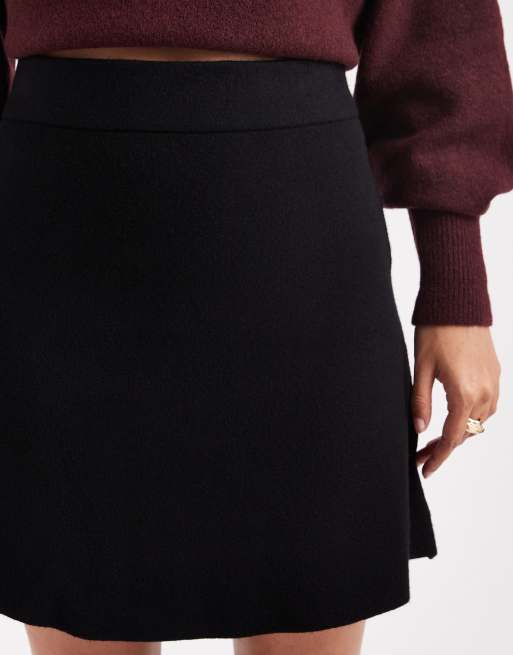 Vero Moda – Svart, stickad, vippig minikjol, 5 av 5