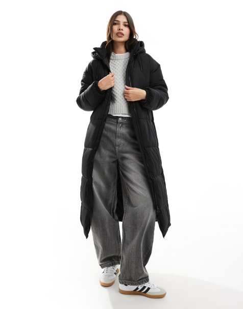 Vero Moda – Svart, vadderad kappa i lång modell - view 1