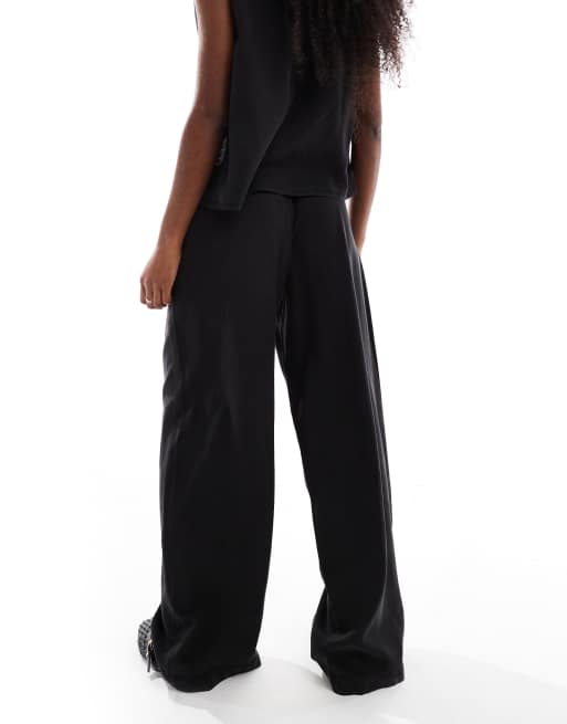 Vero Moda – Svarta byxor med vida ben, del av set, 5 av 5