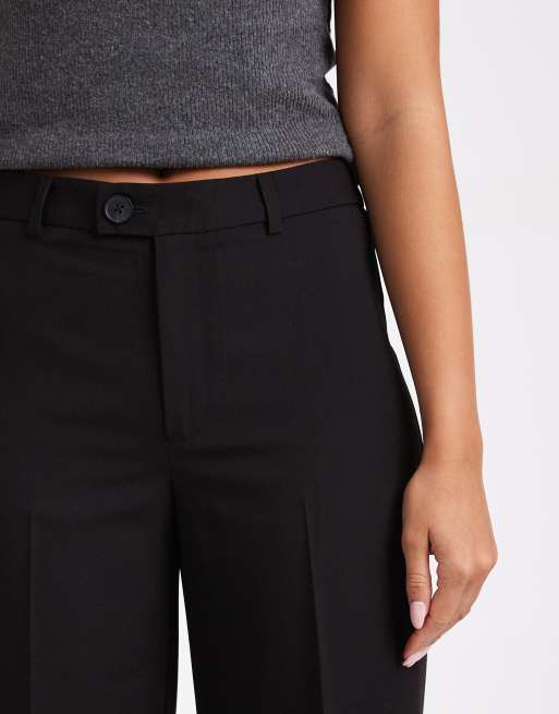 Vero Moda – Svarta, raka finbyxor med veck framtill, 4 av 5