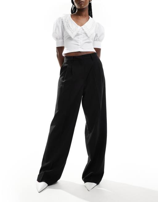 Vero Moda – Svarta, vida byxor i dad-modell