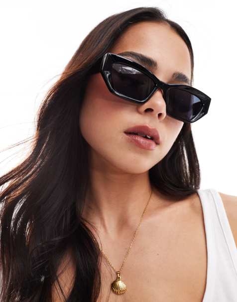Vero Moda – Svarta, vinklade solglasögon i cateye-modell - view 1
