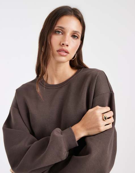 Vero Moda - Sweat-shirt oversize d'ensemble ample - Marron chocolat - view 1