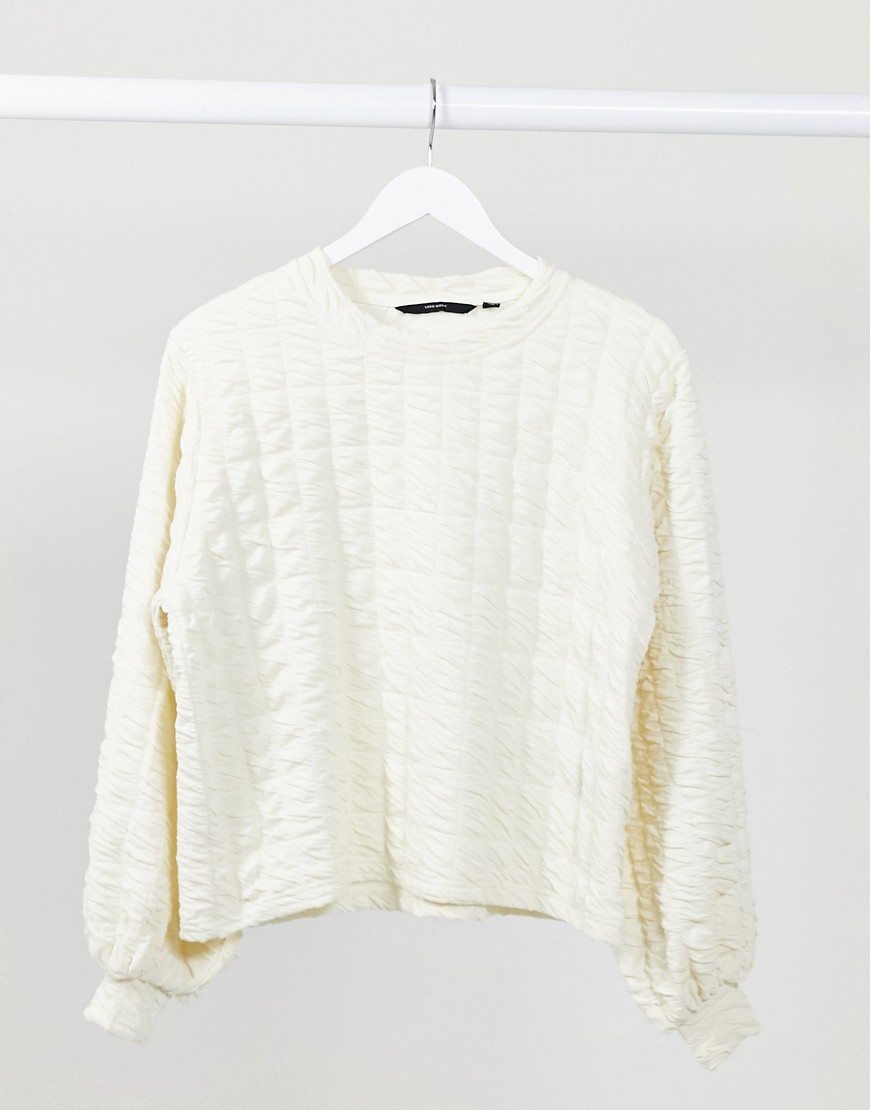 Vero Moda - Sweater met textuur in crème-Wit