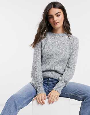 Vero Moda sweater with balloon sleeves in blue | ASOS