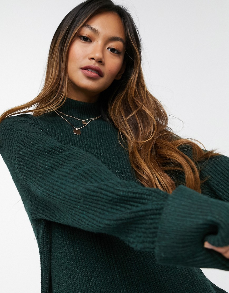 Vero Moda sweater with high neck in green