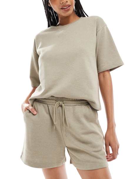 Vero Moda – Sweatshorts in Lorbeer-Eiche, Kombiteil - view 1