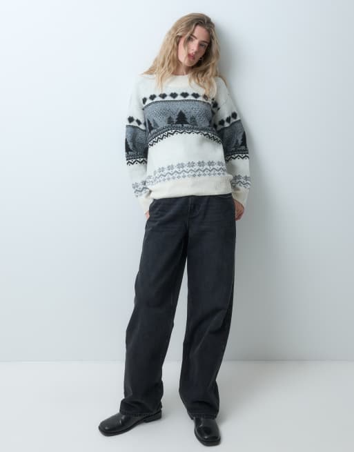 Vero Moda świąteczny sweter z golfem we wzór Fair Isle, kremowy, 2 z 5
