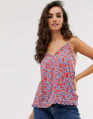 Vero Moda floral swing cami top-Multi Multi