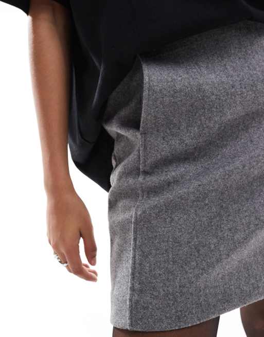 Vero Moda – Szara usztywniana spódnica mini z wysokim stanem, 3 z 5