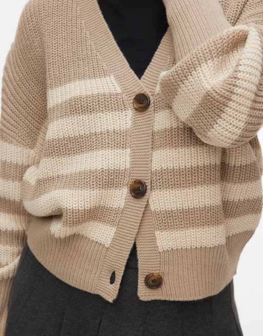 Vero Moda – Szarobeżowy kardigan dzianinowy, 4 z 5